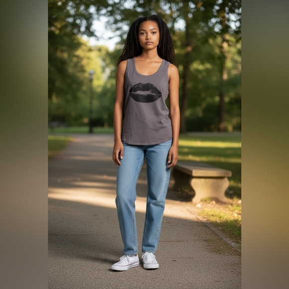 Doe & Rae Tops - Doe & Rae Lips Graphic Tank NWT | Tagged Small Fits Like Medium | Casual Style